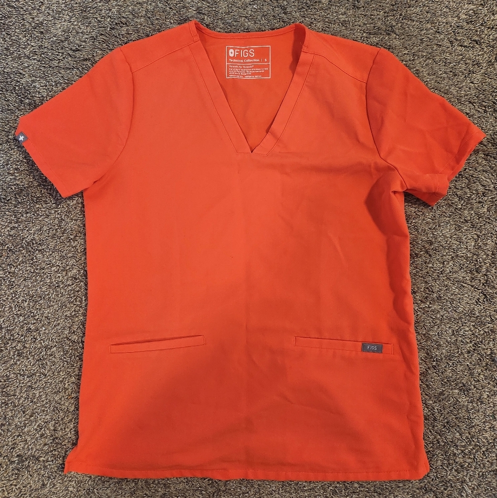 Figs women scrub set Fiery Coral